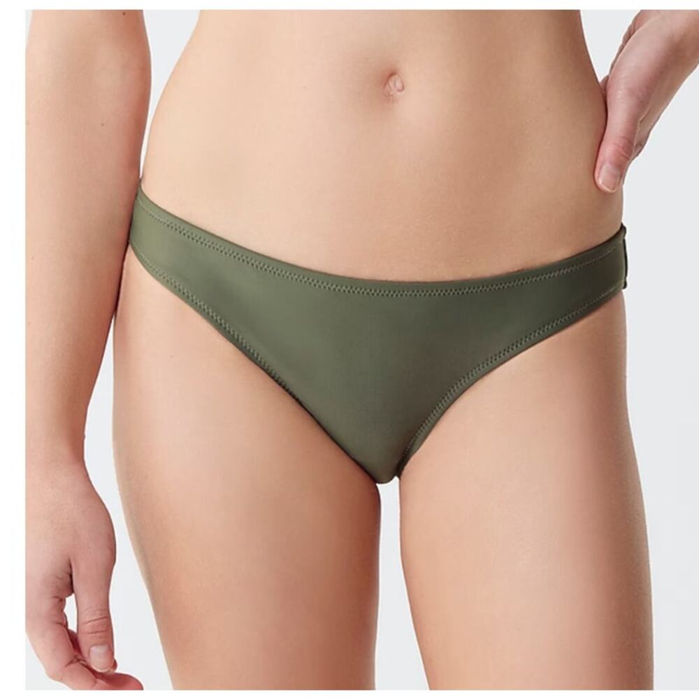 NWT J. Crew Heritage‎ 1989 High-Leg Bikini Bottom in Cool Cypress Size M